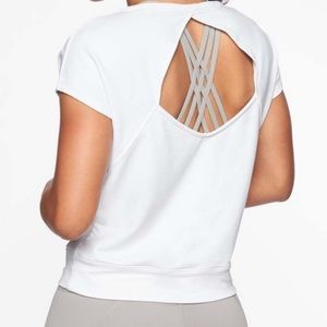 Athleta Be Open Tee in White Size Medium